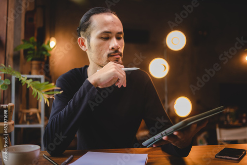 young man person using comp...