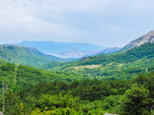 View of Baska in Croatia and landscapes