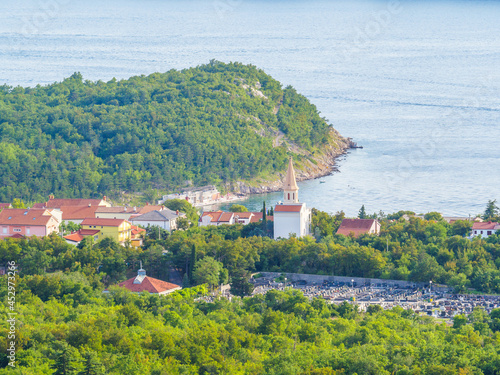 View of a village and the sea in Croatia