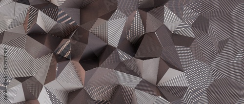 shape. Distorted low poly b...