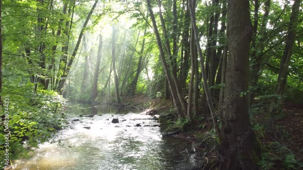 Drohnenaufnahme, Elsava, Bach im Spessart Drohnenaufnahme, Elsava, Bach im Spessart