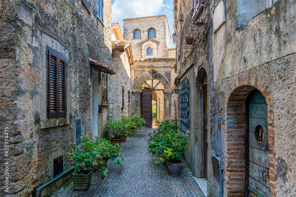 Collepardo, beautiful medieval village in the province of Frosinone, Lazio, central Italy.