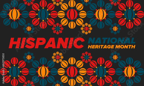 National Hispanic Heritage Month in September and October. Hispanic and Latino Americans culture. Celebrate annual in United States. Poster, card, banner and background. Vector illustration