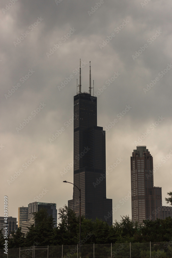Chicago Skyline in the Clouds