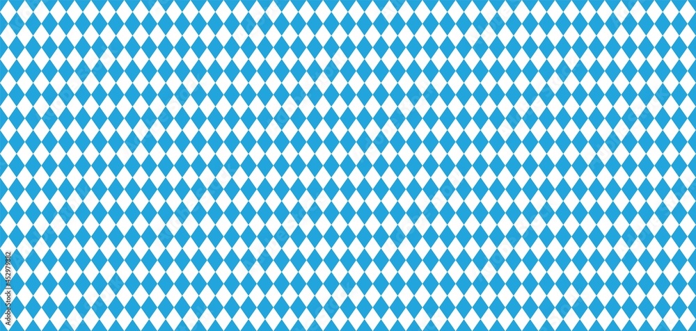 © JulsIst - Bavarian Oktoberfest seamless pattern with blue and white rhombus Flag of Bavaria Oktoberfest blue checkered background Wallpaper Vector old diamonds background with cracks and dust © JulsIst - Bavarian Oktoberfest seamless pattern with blue and white rhombus Flag of Bavaria Oktoberfest blue checkered background Wallpaper Vector old diamonds background with cracks and dust