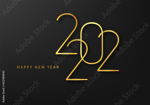 2022 New Year. Minimalistic text template for holiday design.