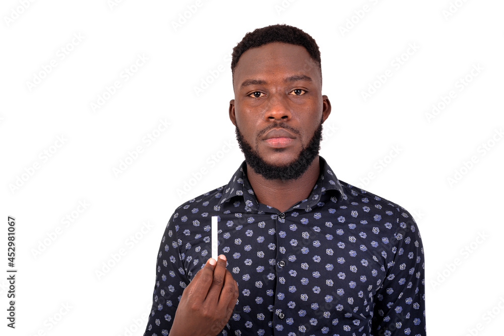 young man teacher holding a chalk. young man teacher holding a chalk.
