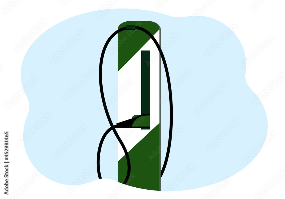 Fototapeta premium Illustration of a modern charging station for electric vehicles