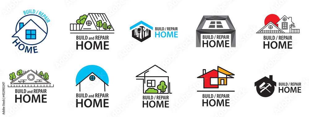 vector logo of a house construction company vector logo of a house construction company