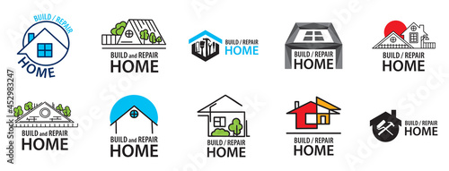 vector logo of a house construction company