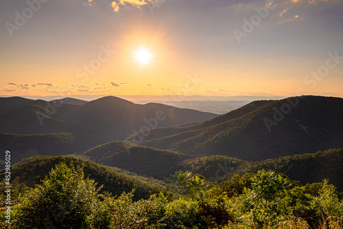 Foto View of blue ridge mountains from skyline drive in Shenandoah National Park, Virginia