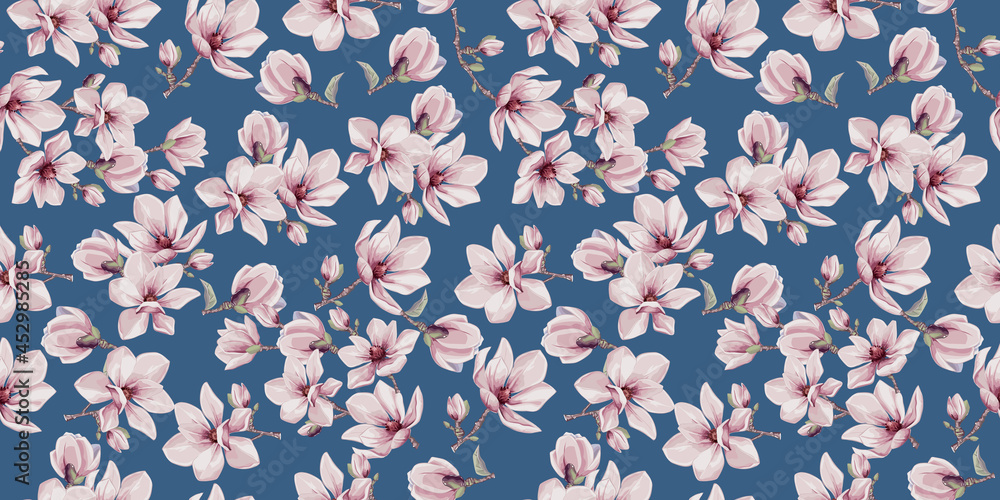 Ταπετσαρία Seamless vector vintage floral pattern for gift wrap, fabric, cover and interior design with flowers
