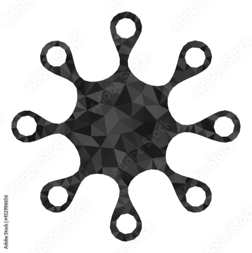 Low-poly axenic microbe designed with randomized filled triangles. Triangle axenic microbe polygonal icon illustration. Axenic Microbe icon is filled with triangles.