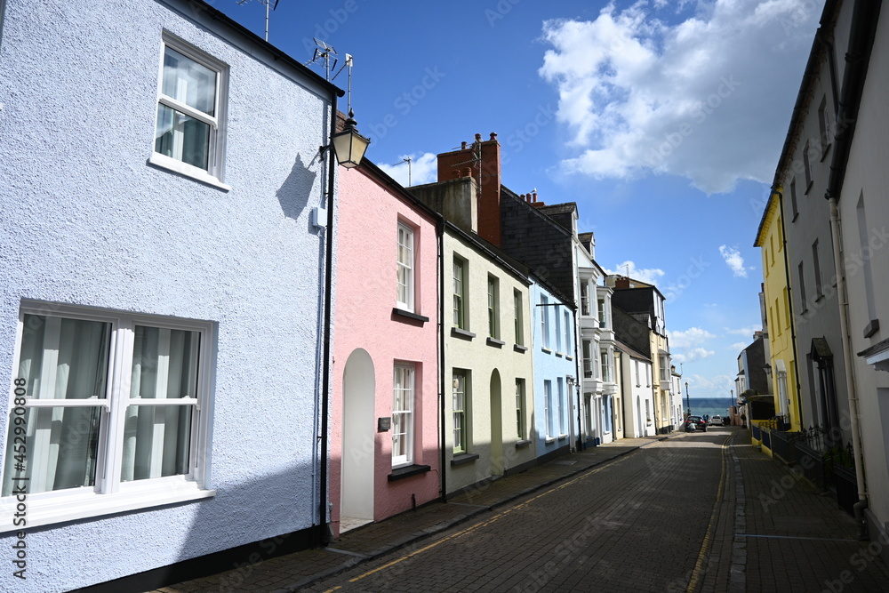colourful street in the town colourful street in the town