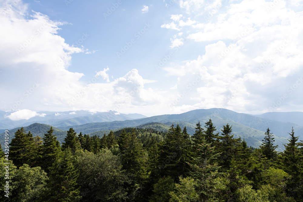 View from Mount Sterling in the Great Smoky Mountains National Park in North Carolina