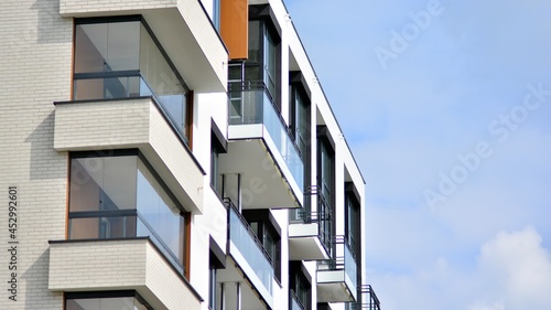 Modern european residential new apartment buildings quarter. Abstract architecture, fragment of modern urban geometry.