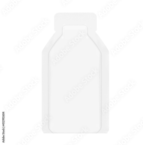 Gel sachet mockup. Vector illustration isolated on white background. Easy to use for food, medical, cosmetic and etc. EPS10.	