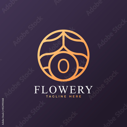 Flower Number 0 Logo Design Template Element. Eps10 Vector