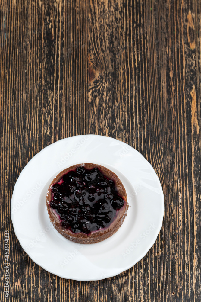 sweet piece of cake with black currant berries sweet piece of cake with black currant berries