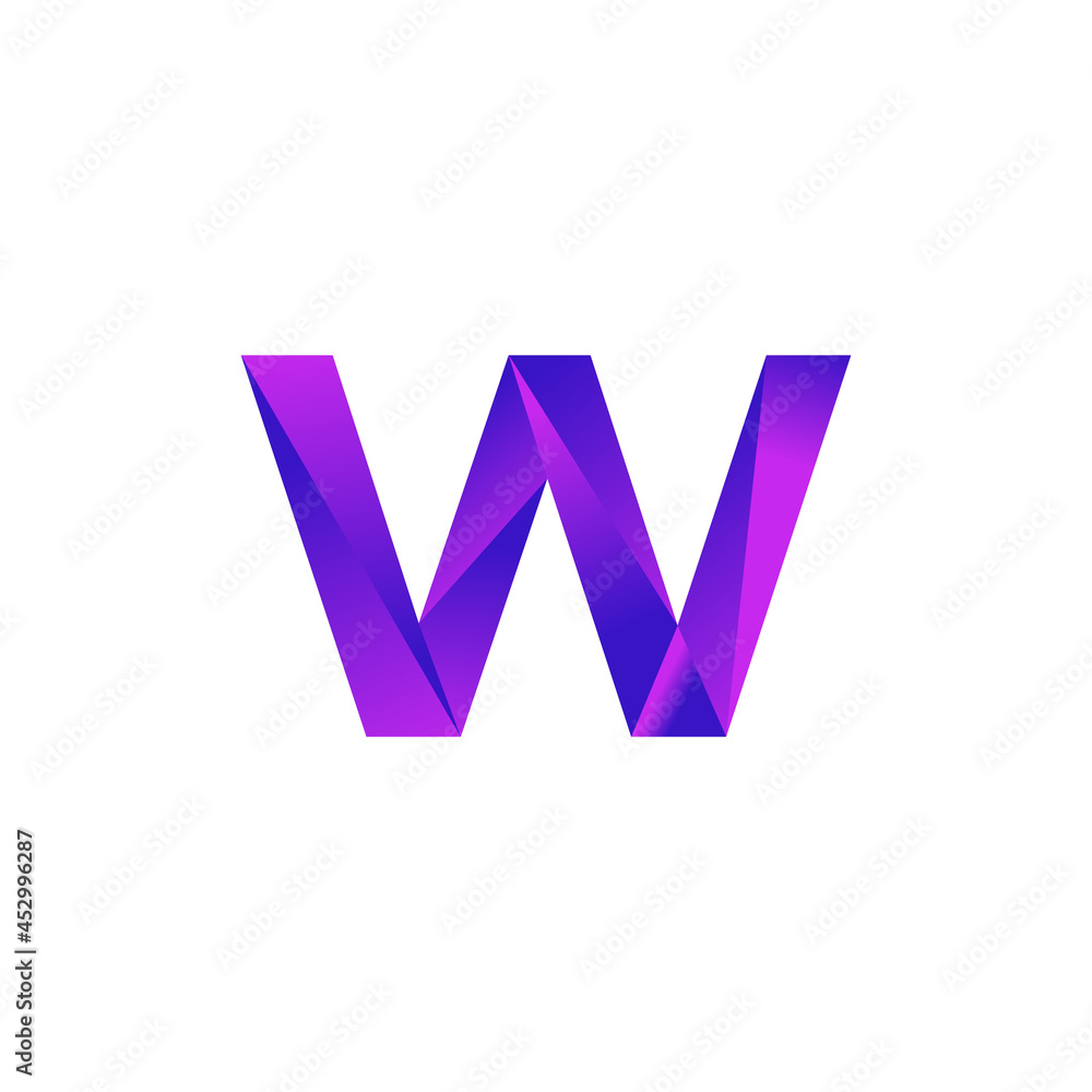 Initial Letter W Low Poly Overlay Logo Design Template. Vector EPS 10 Initial Letter W Low Poly Overlay Logo Design Template. Vector EPS 10