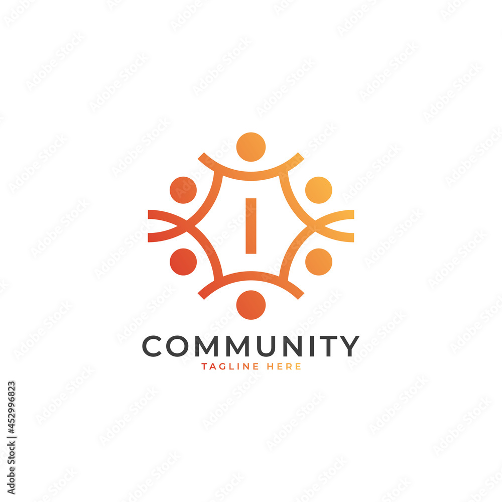 Community Initial Letter I Connecting People Logo. Colorful Geometric Shape. Flat Vector Logo Design Template Element. Community Initial Letter I Connecting People Logo. Colorful Geometric Shape. Flat Vector Logo Design Template Element.