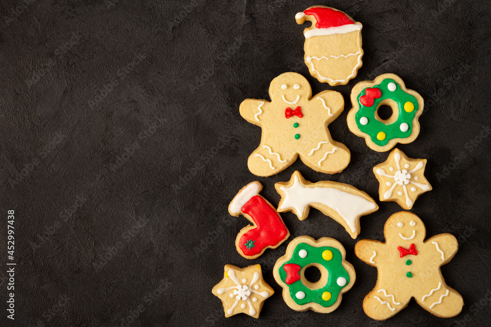 Various Christmas homemade gingerbread cookies. Various Christmas homemade gingerbread cookies.