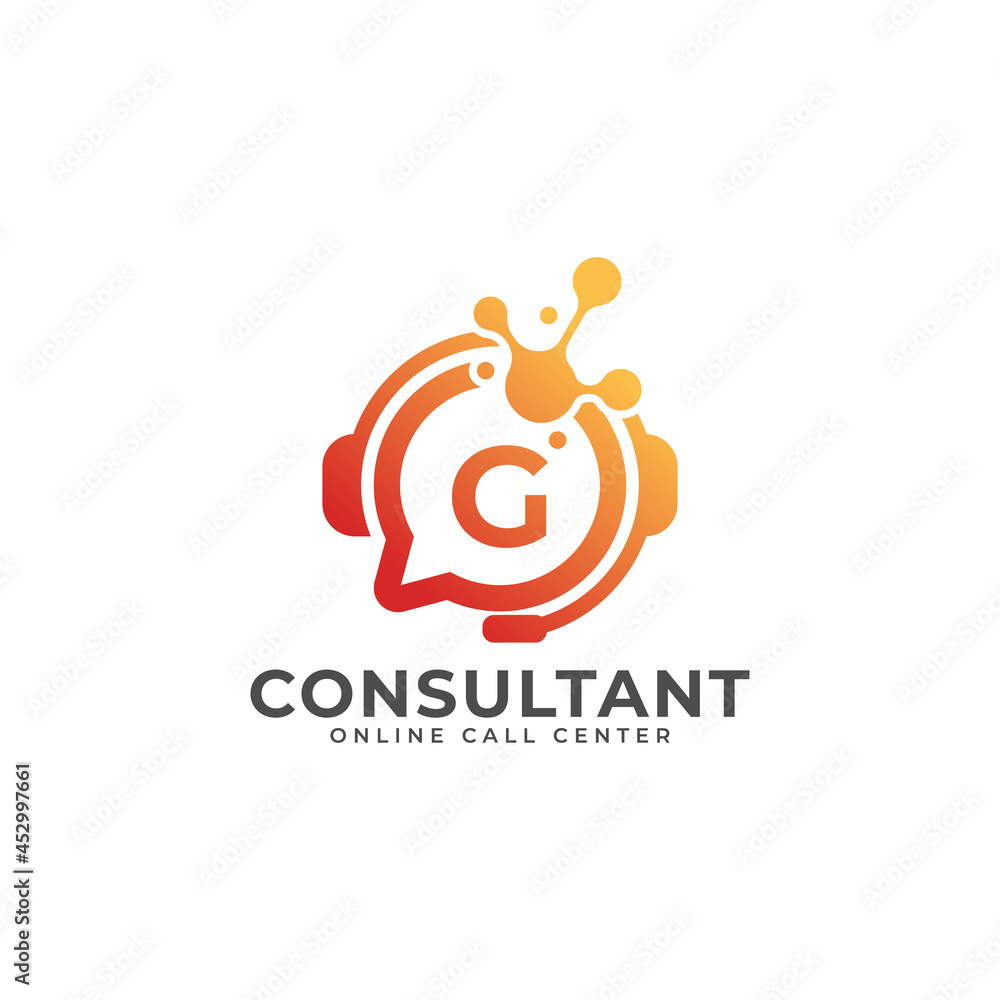 Consulting Logo Icon. Online Consultant Initial Letter G Logo Design Template Consulting Logo Icon. Online Consultant Initial Letter G Logo Design Template