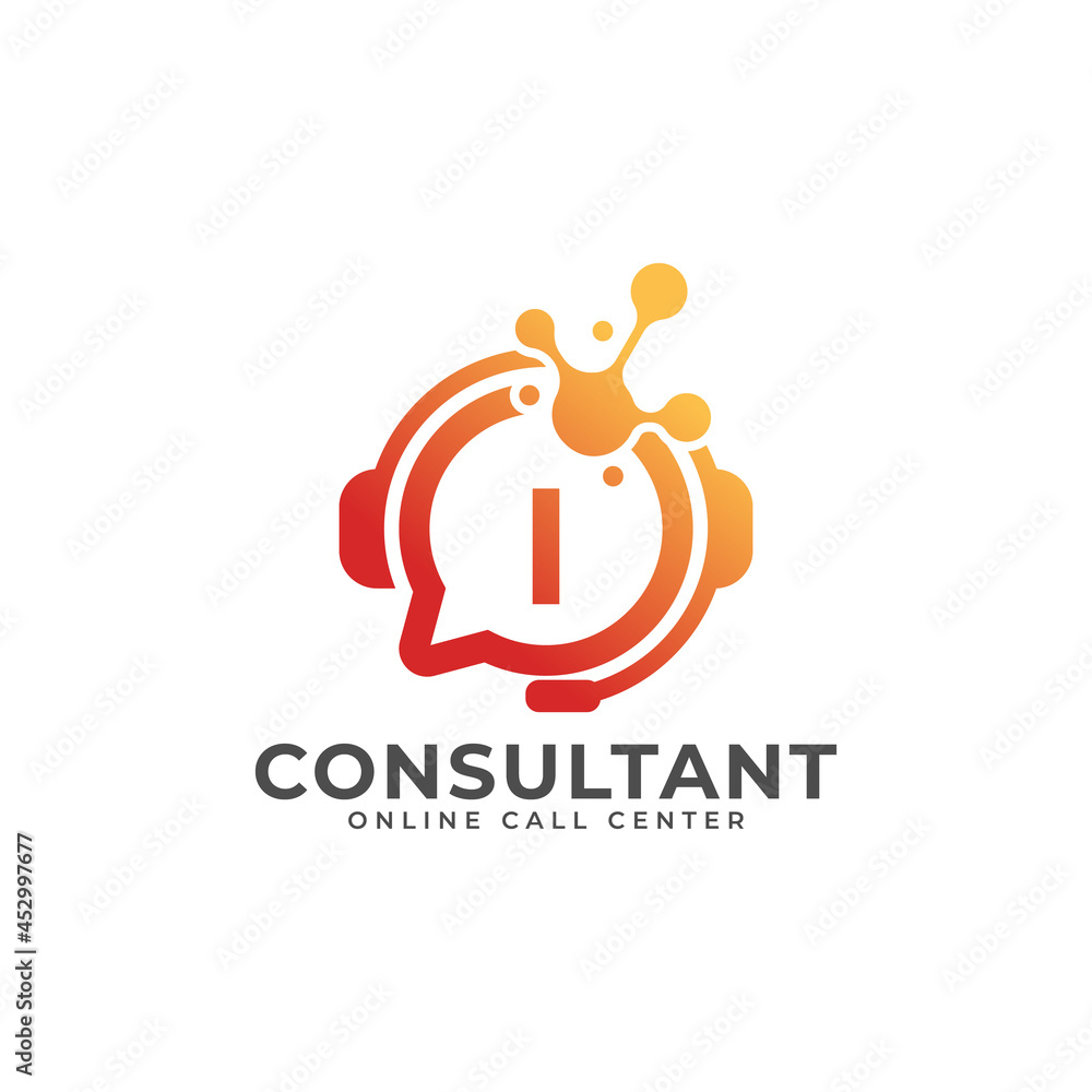 Consulting Logo Icon. Online Consultant Initial Letter I Logo Design Template Consulting Logo Icon. Online Consultant Initial Letter I Logo Design Template