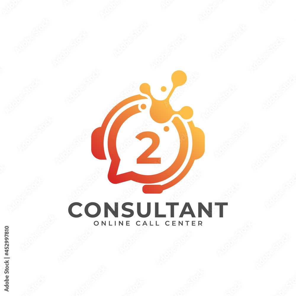 Consulting Logo Icon. Online Consultant Number 2 Logo Design Template Consulting Logo Icon. Online Consultant Number 2 Logo Design Template