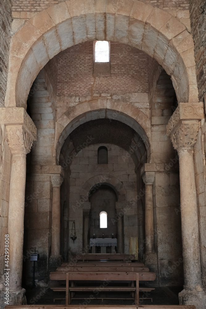 church's interior, San Pedro de la Nave, El Campillo, Zamora Province, Castile and Leon, Spain