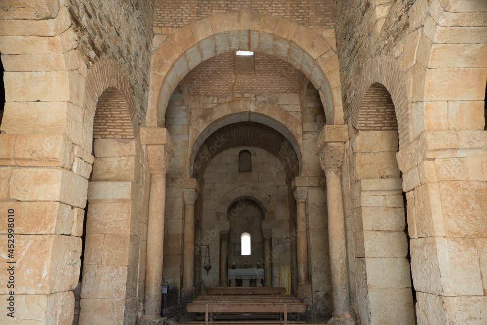 Fototapeta premium church's interior, San Pedro de la Nave, El Campillo, Zamora Province, Castile and Leon, Spain
