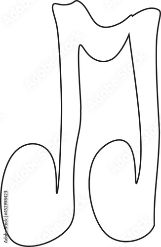 Simple tied 8th notes - Vector graphic drawn in Illustrator 