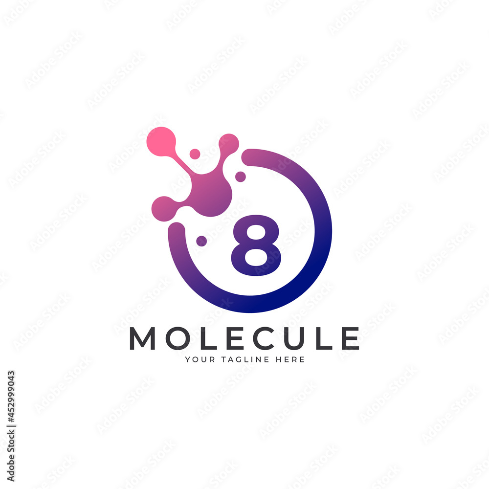 Medical Logo. Number 8 Molecule Logo Design Template Element. Medical Logo. Number 8 Molecule Logo Design Template Element.