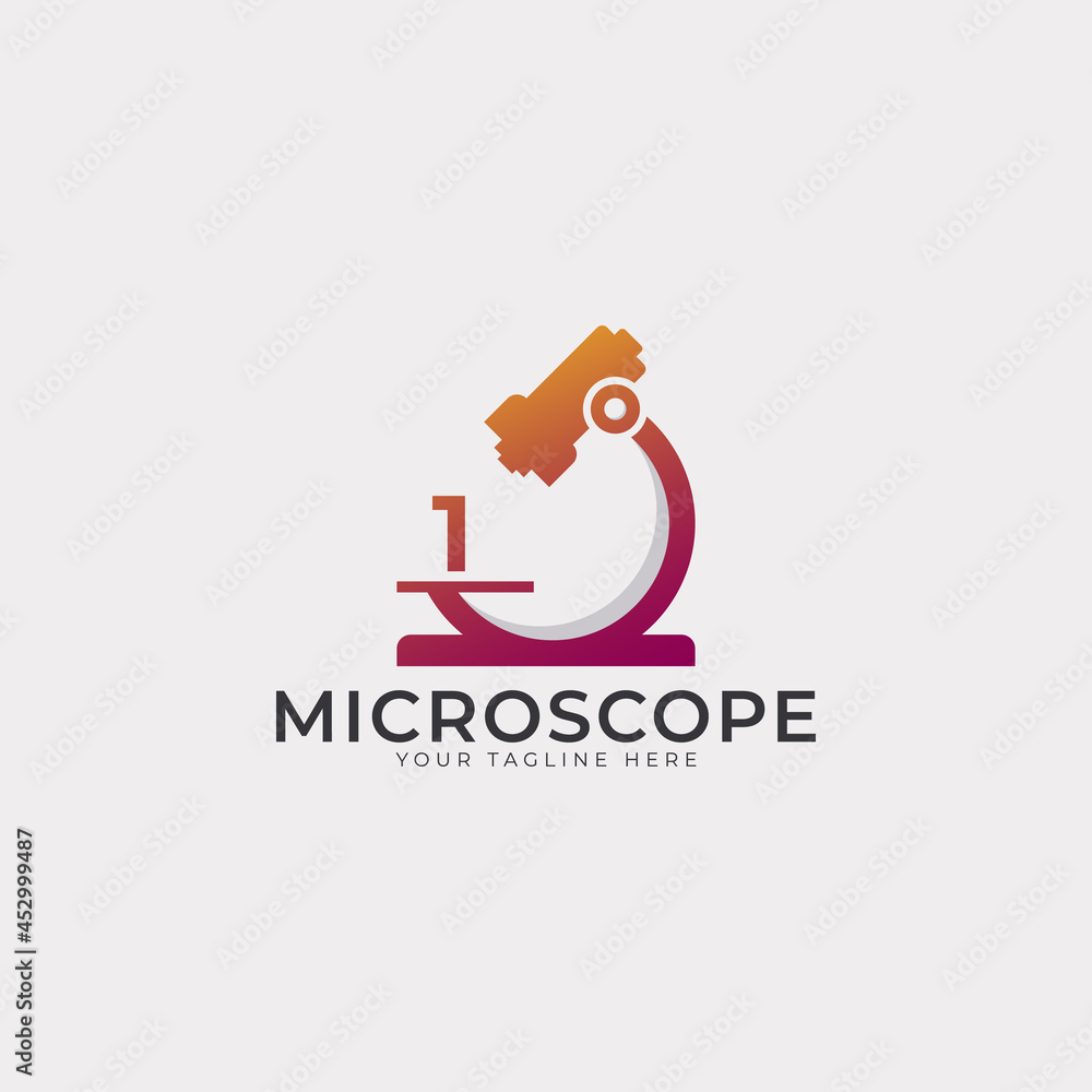 Laboratory Logo. Number 1 Microscope Logo Design Template Element. Laboratory Logo. Number 1 Microscope Logo Design Template Element.