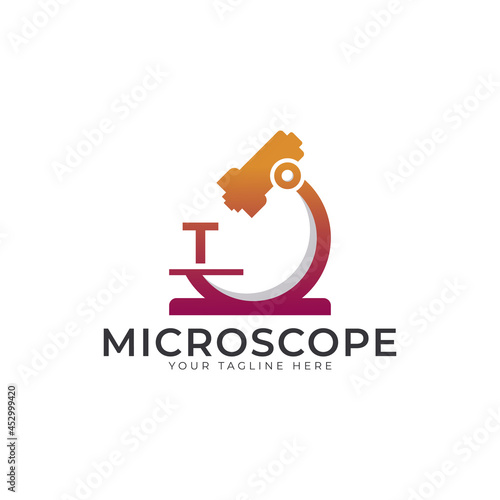Laboratory Logo. Initial Letter T Microscope Logo Design Template Element.