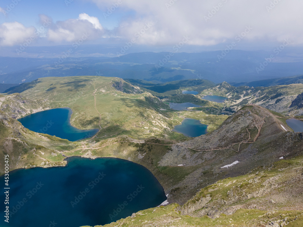 Aerial view of The Seven Rila Lakes, Rila Mountain, Bulgaria