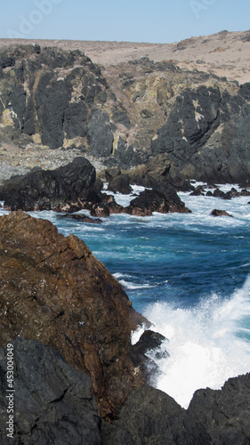 Rocks in the sea waves coast
