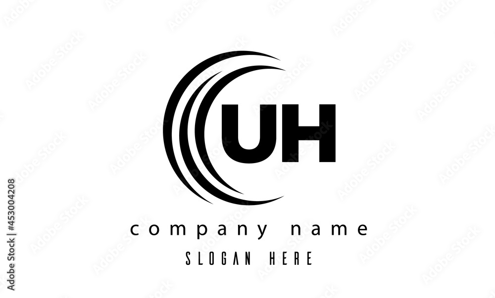 technology UH latter logo vector