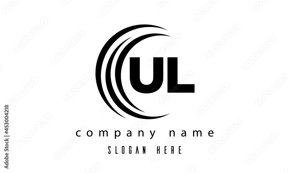 technology UL latter logo vector