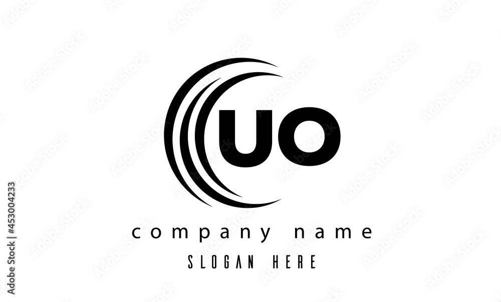 technology UO latter logo vector