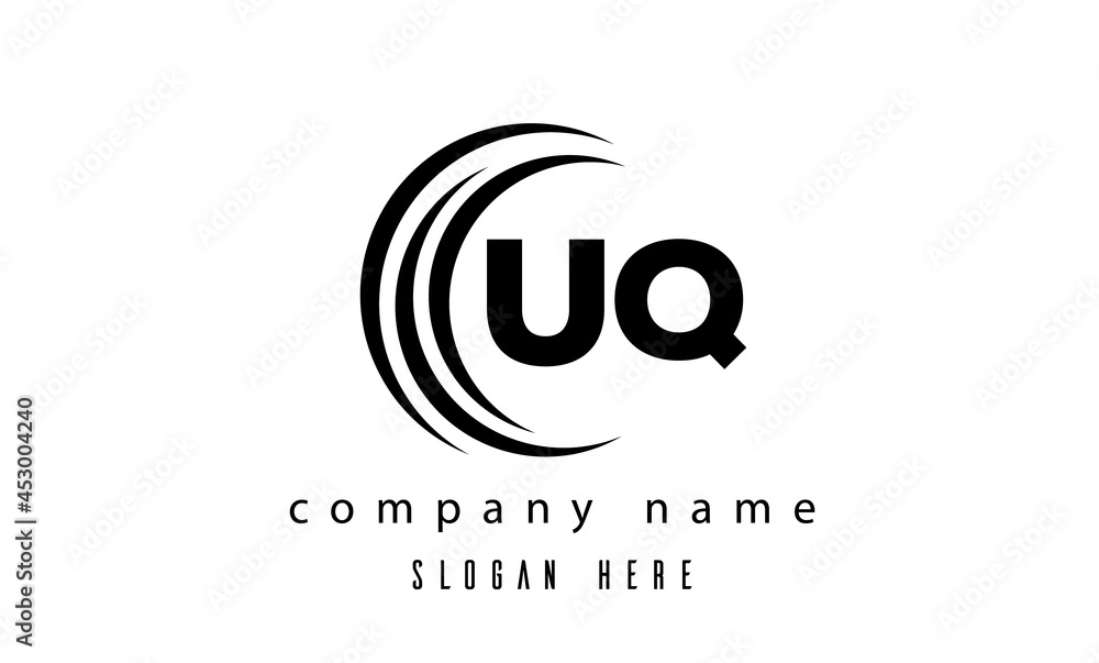 technology UQ latter logo vector
