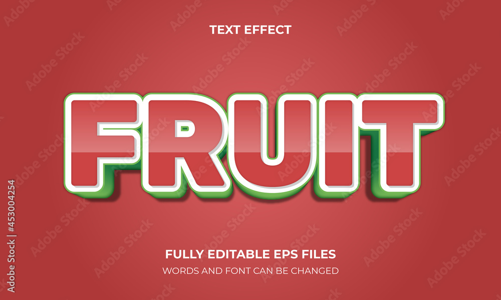 Editable 3D Text Effect With Fruit Theme	