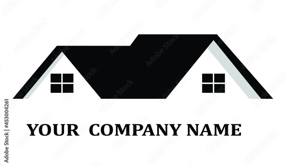 Vector. House roof logo for real estate, construction company, builder