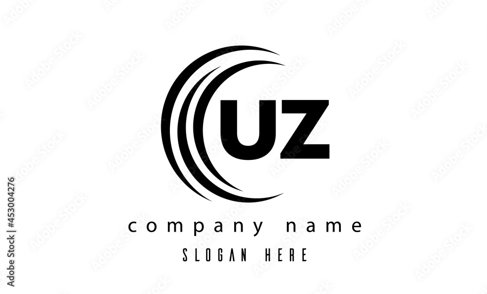 technology UZ latter logo vector