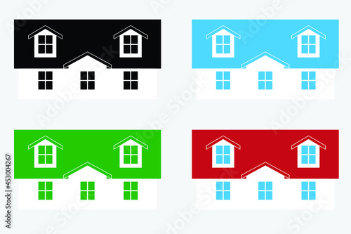 Vector. House symbol for real estate, construction company. Various colors.