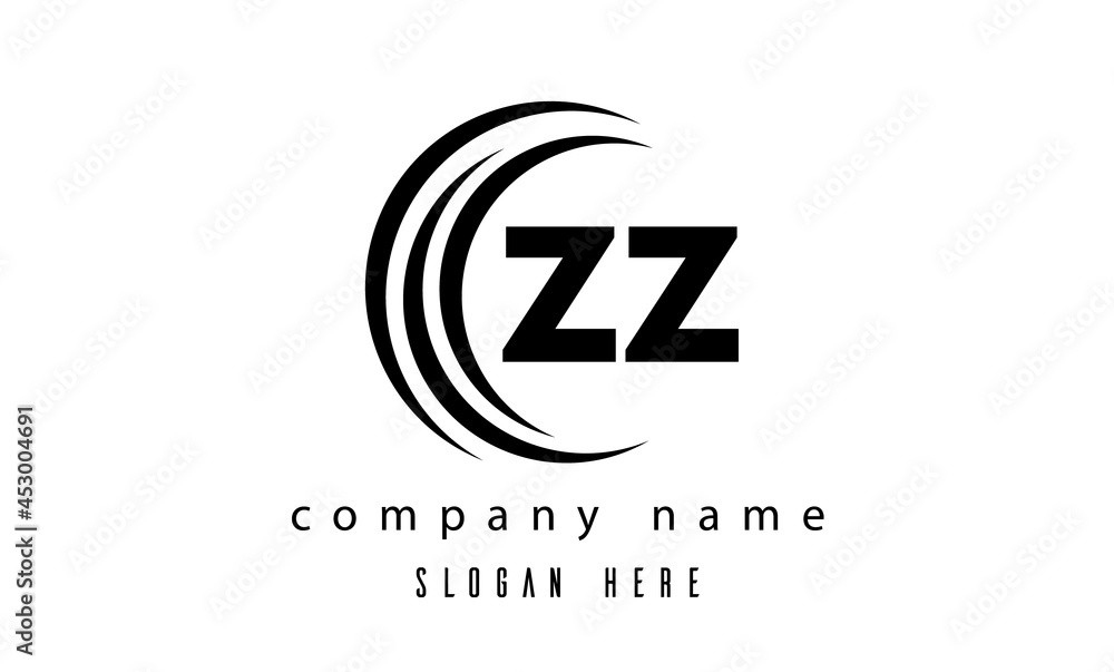 technology ZZ latter logo vector