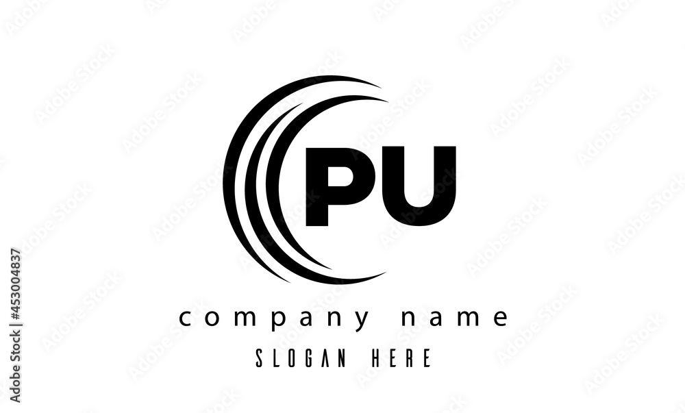 PU technology latter logo vector