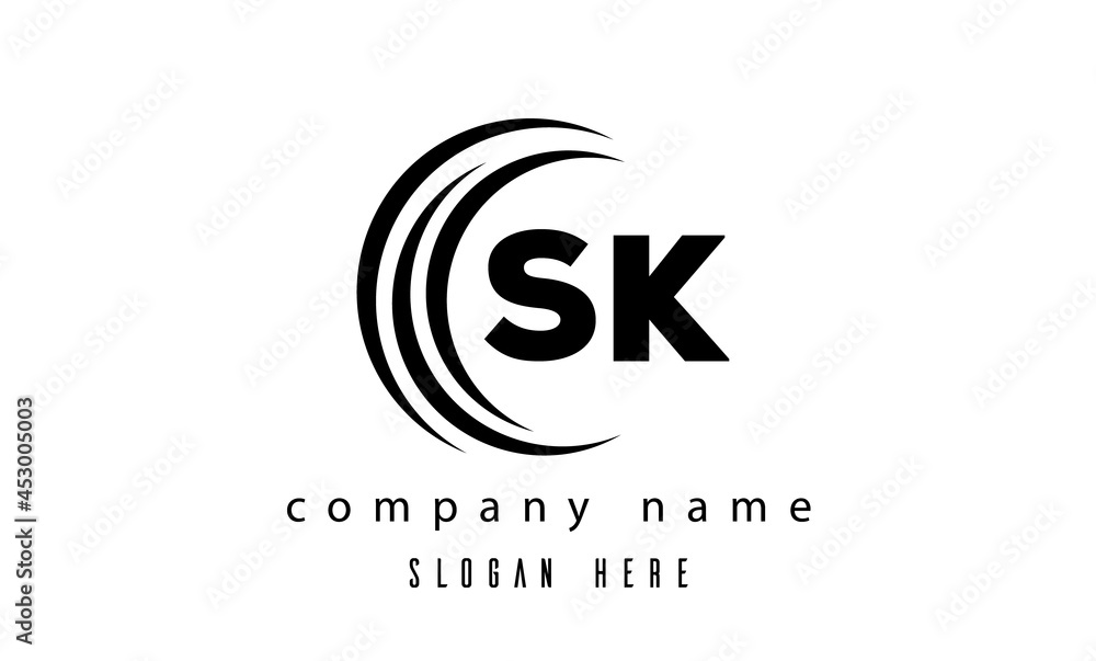 SK technology latter logo vector