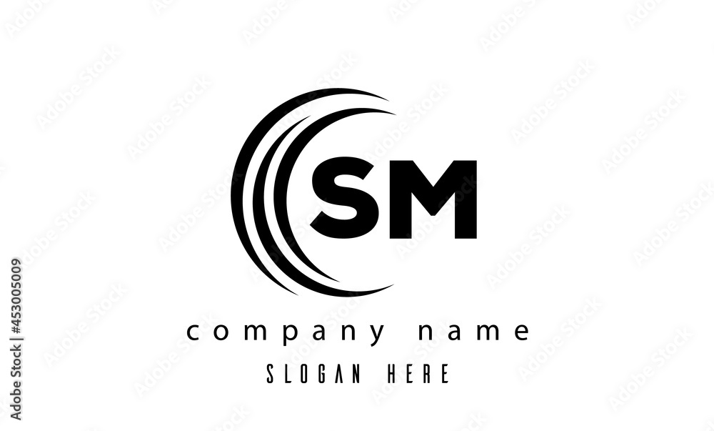 SM technology latter logo vector