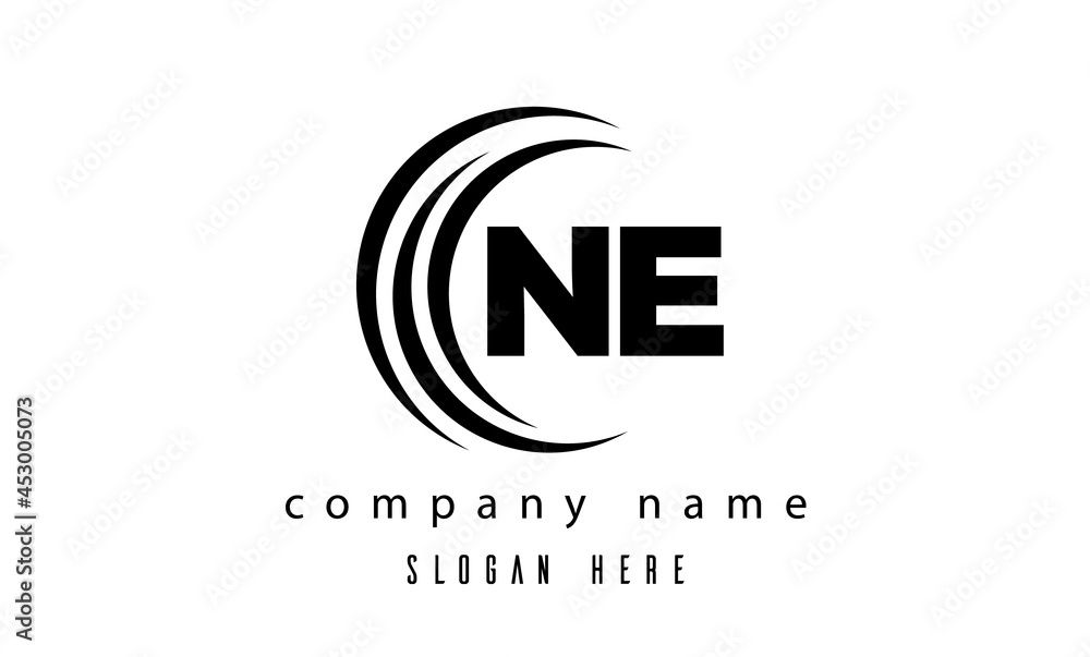 NE technology latter logo vector